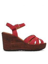 Lasocki Sandały WI23-LEMONE-03 Czerwony. Czerwone sandały damskie Lasocki, bez wzorów, z nubiku, bez obcasa, na koturnie, bez zapięcia. Za 139.99 zł.