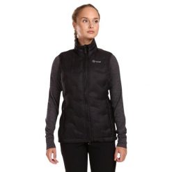 Damska kurtka puchowa Kilpi Nai. Czarne kurtki sportowe damskie Kilpi, l, bez wzorów, z nylonu, bez ramiączek, bez kaptura, trekkingowe. Za 473.69 zł.