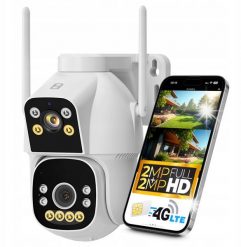 Kamera IP Zintronic Kamera Obrotowa IP 2 Obiektywy GSM 4G LTE SIM 2x2MPx AUDIO 2w1. Akcesoria do aparatów i kamer Zintronic. Za 613.80 zł.