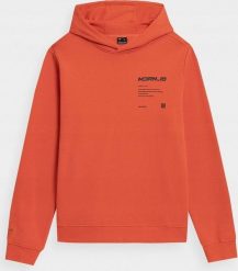 4f Bluza męska 4F pomarańczowy neon H4Z22 BLM025 70N S. Brązowe bluzy męskie 4F, m, bez wzorów, bez ramiączek, bez kaptura. Za 131.50 zł.
