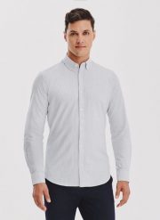 PAKO LORENTE – Koszula męska w szary prążek. Szare koszule męskie Pako Lorente, z bawełny. Za 199.99 zł.