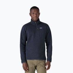 Bluza polarowa męska Patagonia Better Sweater 1/4 Zip. Niebieskie bluzy sportowe męskie Patagonia, m, bez wzorów, z polaru, bez kaptura. Za 379.99 zł.