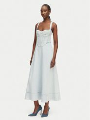 Bardot Sukienka jeansowa Lilah 91413DB2 Niebieski Regular Fit. Niebieskie sukienki damskie Bardot, bez wzorów, z jeansu, bez kołnierzyka, bez ramiączek. Za 749.99 zł.