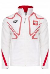 Kurtka Arena Polish Warm Up Jacket. Białe kurtki sportowe damskie ARENA, l, bez wzorów, z materiału, bez ramiączek, bez kaptura, na fitness i siłownię. Za 189.99 zł.