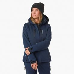 Kurtka narciarska Narciarstwo Damska Swedemount Cervinia Jacket W oddychająca. Czarne kurtki sportowe damskie SWEDEMOUNT, na zimę, bez wzorów, bez ramiączek, bez kaptura, narciarskie. W wyprzedaży za 447.00 zł.