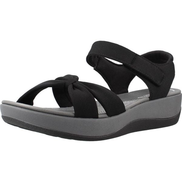 Sandały CLARKS ARLA SHORE Czarny. Czarne sandały damskie Clarks, bez wzorów, z syntetyku, bez obcasa, bez zapięcia. Za 122.99 zł.