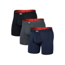 Bokserki - Multi-Sport Mesh - 3-pack - Turbulence/Navy/Czarny. Niebieskie bielizna sportowa męska Saxx, m, bez wzorów, z meshu, do biegania. Za 373.20 zł.