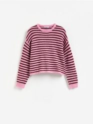 Sweter z domieszką wełny - wielobarwny. Swetry nierozpinane damskie Reserved, l, bez wzorów, z dzianiny, bez kołnierzyka, bez ramiączek. Za 119.99 zł.