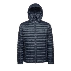 Kurtka z kapturem Geox Warrens. Niebieskie kurtki męskie Geox, m, bez wzorów, z puchu, z kapturem. Za 487.99 zł.