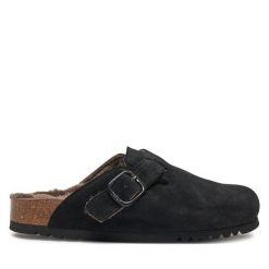 Klapki Scholl. Czarne klapki damskie Scholl, bez wzorów, bez obcasa, bez zapięcia. Za 449.99 zł.
