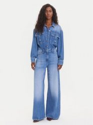 Guess Kombinezon W5YD58 D5B94 Niebieski Regular Fit. Niebieskie sukienki damskie Guess, z aplikacjami, z syntetyku, bez kołnierzyka, bez ramiączek. Za 739.99 zł.