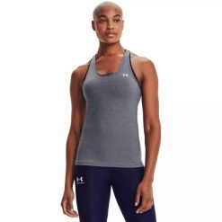 Tank top fitness damski Under Armour HG Armour Racer Tank. Szare topy damskie Under Armour, xs, bez wzorów, sportowe, bez kołnierzyka, bez ramiączek. Za 89.99 zł.