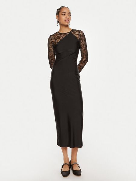 ROTATE Sukienka koktajlowa Isadora 112910100 Czarny Slim Fit. Czarne sukienki damskie ROTATE, bez wzorów, z syntetyku, wizytowe, bez kołnierzyka, bez ramiączek. Za 769.99 zł.