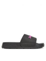 Juicy Couture Klapki PJC2 Czarny. Czarne klapki damskie Juicy Couture, bez wzorów, z syntetyku, bez obcasa, bez zapięcia. Za 99.99 zł.