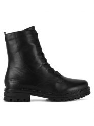 Remonte Trzewiki D2278-01 Czarny. Czarne botki damskie Remonte, bez wzorów, ze skóry, bez obcasa, na płaskiej podeszwie, bez zapięcia. Za 349.99 zł.