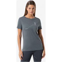 Koszulka z krótkim rękawkiem damska SUPER.NATURAL Bergglück Losee Tee. Niebieskie koszulki sportowe damskie super.natural, bez wzorów, bez ramiączek. Za 216.50 zł.