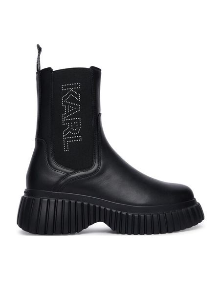 KARL LAGERFELD Botki Kreeper Wedge KL44460 Czarny. Czarne botki damskie KARL LAGERFELD, bez wzorów, ze skóry, bez obcasa, na płaskiej podeszwie, bez zapięcia. Za 1,189.00 zł.