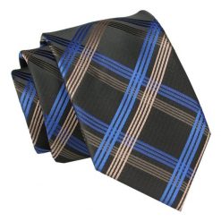 Męski Krawat Angelo di Monti - w Dużą Kratę. Krawaty i muchy Angelo di Monti, bez wzorów, z tkaniny, eleganckie. Za 45.00 zł.