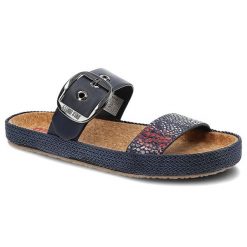 Granatowe Klapki Big Star Modne Buty Na Lato. Niebieskie klapki damskie BIG STAR, na lato, bez wzorów, ze skóry, eleganckie, bez obcasa, bez zapięcia. Za 109.00 zł.