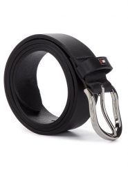 Tommy Hilfiger Pasek Damski New Danny Belt WW0WW11590 Czarny. Czarne paski damskie Tommy Hilfiger, bez wzorów, ze skóry. Za 139.99 zł.