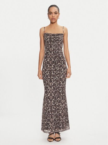 Gina Tricot Sukienka codzienna 24060 Brązowy Slim Fit. Brązowe sukienki damskie Gina Tricot, na co dzień, s, bez wzorów, z syntetyku, bez kołnierzyka, bez ramiączek, proste. Za 139.99 zł.