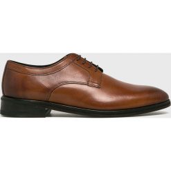 Joop! - Półbuty. Brązowe buty wizytowe męskie JOOP!, bez wzorów, z materiału, bez obcasa, bez zapięcia. W wyprzedaży za 429.90 zł.