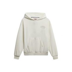 Damska bluza z kapturem z weluru Superdry Country Club Relax. Białe bluzy damskie Superdry, xs, bez wzorów, z weluru, klasyczne, bez ramiączek, z kapturem. Za 305.35 zł.