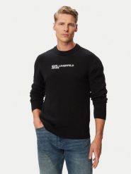 Karl Lagerfeld Jeans Sweter B3M18041 Czarny Regular Fit. Czarne swetry męskie Karl Lagerfeld Jeans, m, bez wzorów, z bawełny, bez kołnierzyka, bez ramiączek. Za 529.99 zł.