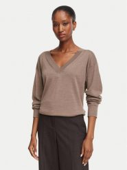 BOSS Sweter Freeslyn 50563400 Brązowy Regular Fit. Brązowe swetry nierozpinane damskie Boss, m, bez wzorów, z wełny, bez kołnierzyka, bez ramiączek. Za 899.99 zł.