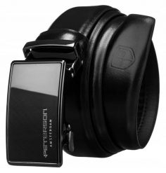 Pasek męski Peterson PTN A003 BLACK czarny. Czarne paski męskie Peterson, z jeansu. Za 79.99 zł.
