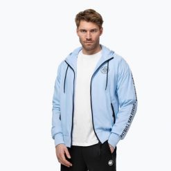 Kurtka męska Pitbull Athletic Tape Nylon Hooded. Niebieskie kurtki męskie PITBULL, l, bez wzorów, z materiału, bez kaptura. Za 229.99 zł.