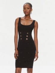 Pinko Sukienka dzianinowa Cactus 102879 A1LK Czarny Slim Fit. Czarne sukienki damskie Pinko, l, bez wzorów, z dzianiny, bez kołnierzyka, bez ramiączek. Za 809.99 zł.