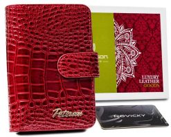 Portfel skórzany Peterson czerwony PTN CR-602-0738 RED. Czerwone portfele damskie Peterson, ze skóry. Za 125.99 zł.