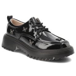 Czarne Półbuty Artiker Lakierowane Obuwie Damskie. Czarne półbuty damskie Artiker, z aplikacjami, z lakierowanej skóry, eleganckie, bez obcasa, bez zapięcia. Za 199.00 zł.