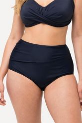 Damski Dół od bikini drapowanie wysoki stan. Niebieskie stroje kąpielowe damskie Ulla Popken, plus size, bez wzorów, z elastanu. Za 100.99 zł.