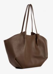 Torba shopper XXL. Brązowe shopperki damskie bonprix, bez wzorów, ze skóry, duże, bez dodatków. Za 124.99 zł.