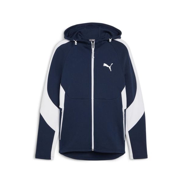 Bluza Sportowa Męska Puma Evostripe Fz Dk. Niebieskie bluzy sportowe męskie Puma, m, bez wzorów, bez kaptura. Za 201.99 zł.