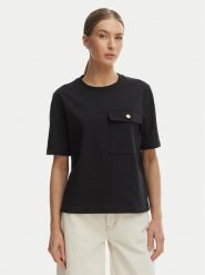 Tommy Hilfiger T-Shirt WW0WW49249 Czarny Relaxed Fit. Czarne t-shirty damskie Tommy Hilfiger, xl, bez wzorów, z bawełny, bez kołnierzyka, bez ramiączek. Za 289.99 zł.