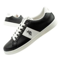 Buty trampki sneakersy męskie U.S. Polo Assn. Czarne trampki męskie U.S. Polo Assn., bez wzorów, eleganckie, bez zapięcia. Za 169.00 zł.