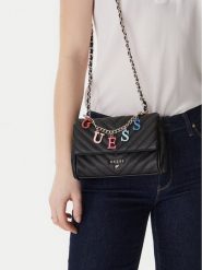 Guess Torebka J4YZ45 WFZL0 Czarny. Czarne listonoszki damskie Guess, z aplikacjami, ze skóry, bez dodatków. Za 189.99 zł.