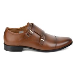 Olivier Skórzane buty wizytowe skórzane Monki 306LU jasny brąz brązowe. Brązowe buty wizytowe męskie bez wzorów, z jeansu, bez obcasa, bez zapięcia. Za 408.14 zł.