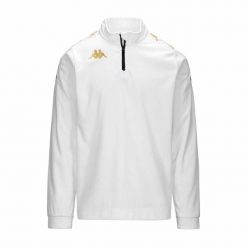 Kurtka z dresu Kappa Gassolo. Białe kurtki sportowe męskie Kappa, bez wzorów, z dresówki, bez kaptura, na fitness i siłownię. Za 246.50 zł.