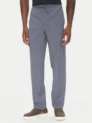 Lindbergh Spodnie materiałowe 30-01112A Niebieski Relaxed Fit. Niebieskie spodnie materiałowe męskie Lindbergh, bez wzorów, z materiału. Za 239.99 zł.