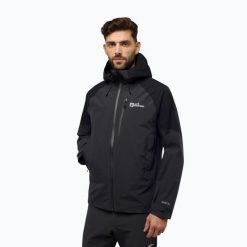 Kurtka przeciwdeszczowa Jack Wolfskin Eagle Peak 2L. Szare kurtki męskie Jack Wolfskin, l, bez wzorów, sportowe, bez kaptura. Za 749.99 zł.