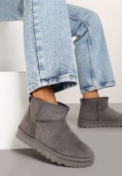 Szare Płaskie Klasyczne Śniegowce z Ociepleniem Emiriellea. Szare śniegowce damskie Born2be, z jeansu, bez zapięcia. Za 79.99 zł.