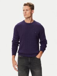 Tommy Hilfiger Sweter Classic MW0MW33132 Fioletowy Regular Fit. Fioletowe swetry męskie Tommy Hilfiger, m, bez wzorów, z bawełny, bez kołnierzyka, bez ramiączek. Za 569.99 zł.