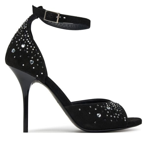 Sandały LOVE MOSCHINO. Czarne sandały damskie Love Moschino, bez wzorów, bez obcasa, na szpilce, bez zapięcia. Za 889.99 zł.