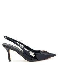 Guess Szpilki FLJNAS PAF05 Czarny. Czarne sandały damskie Guess, z aplikacjami, ze skóry, bez obcasa, na szpilce, bez zapięcia. Za 379.99 zł.