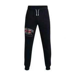Spodnie sportowe męskie Under Armour Rival Try. Czarne spodnie sportowe męskie Under Armour, m, bez wzorów, z dresówki. Za 283.00 zł.