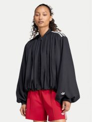 Adidas Bluza Satin Pleated Track Top LG4081 Czarny Relaxed Fit. Czarne bluzy damskie Adidas, s, bez wzorów, z syntetyku, bez ramiączek, bez kaptura. Za 369.99 zł.